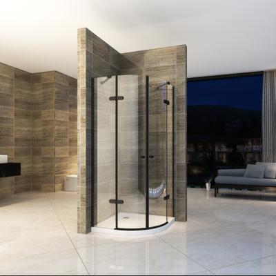 China Modern Black Matt Arc SS304 Hinge Shower Enclosure BL-S050 for sale