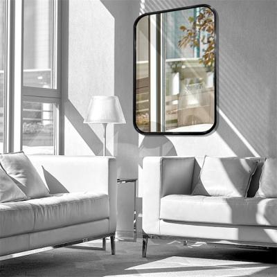 China Art Decor Bathroom Long Square Rectangle Black Mirror With Best Quality Glass for sale