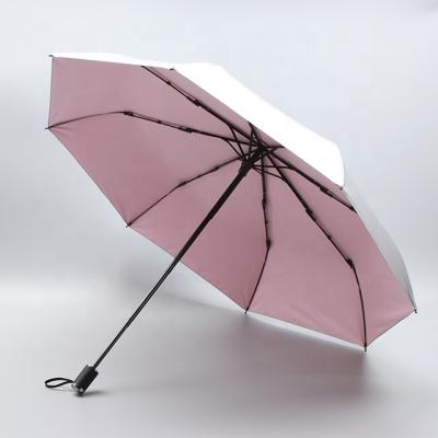 China Silver Glue Minimalist Folding UV Umbrella Can Be Customized With Logo Printing Gift Umbrella for sale