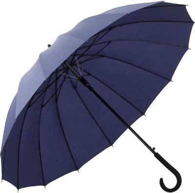 China High Quality Minimalist 16Bones Handle Custom Curved Long Umbrella for sale