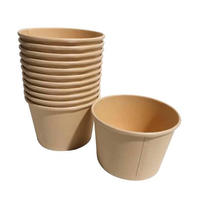 China Factory Wholesale Disposable Round Disposable Kraft Paper Bowl Environmentally Friendly And Durable Waterproof for sale