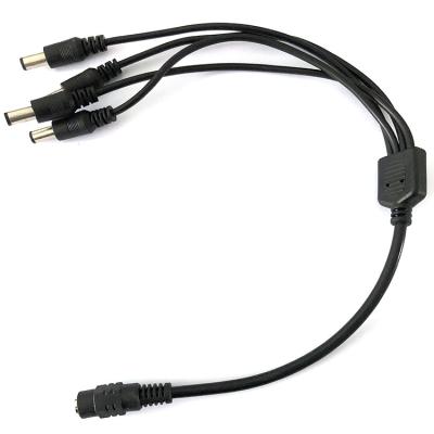 China High Quality Black Cu+plastic DC Power Cable Splitter Male And Female 1 To 4 Plug Splitter for sale