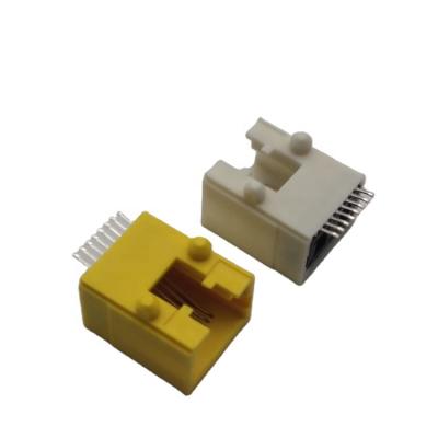 China Cu+plastic Smt 18.1 Custom Size Rj45 All Plastic Connector With Round Feet Yellow RJ45 Jack Ethernet Connector RJ45 With Magnetics for sale