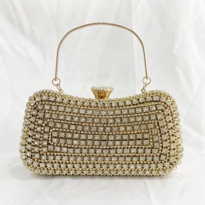 China Shiny Rhinestone Purse With Chain Luxury Women Events New Arrivals Designer Evening Clutch Bag for sale