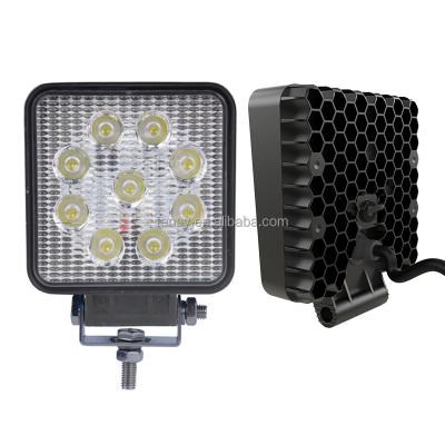 China PMMA 27W LED car truck trailer work light with IP67 switch worklight for sale