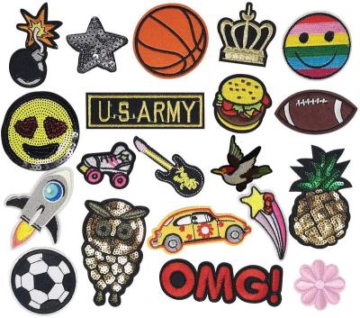 China Matching Styles Workable Embroidered Sew Iron On Patches Jeans Sewing Flowers Applique Clothes Dress Factory Hat for sale