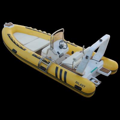 China Fiberglass CE Certificated Rilaxy 16ft 4.8m RIB 480 Boat, Double Layer GRP Hull Rigid Inflatable Boat With ORCA Hypalon Tube for sale