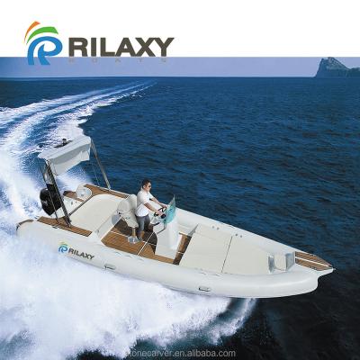 China RILAXY Fiberglass Yacht High Speed ​​Boat For Sale,Luxury Low Price 24' RIB Boat With 730 RIB,Orca Hypalon Tube Mini Yacht Made In China for sale