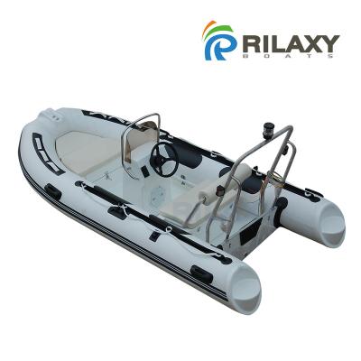 China Lake Rilaxy Recreational Boat 230cm - 400cm Small rigid Fiberglass hull inflatable Boat for sale