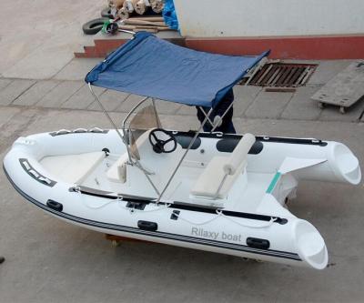 China Fishing Rigid 4.3m PVC Fiberglass Inflatable Leisure Boat / Hypalon Boats Boat for sale