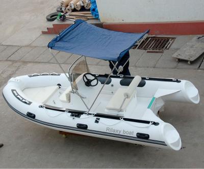 China Fishing CE Approved 14ft Rigid Inflatable Boat With Tent for sale