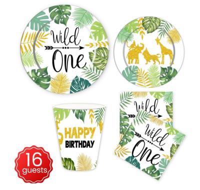 China Disposable Paper Plate Birthday Party Tray Paper Bronzing Dinner Disposable Gift Disposable Paper Plates for sale