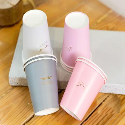 China Custom Hot Stamp Printing Coffee Paper Cup Disposable Double Wall Cup for sale