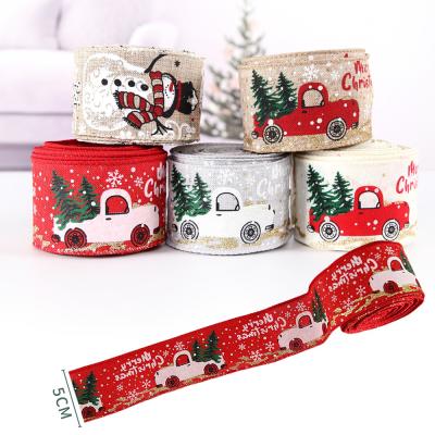 China Custom Christmas Ornament 5cm Cartoon Car Christmas Ribbon Christmas Tree Ornament Ribbon for sale