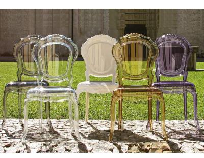 China (Other) Resin Crystal Belle Clear Banquet Chair Adjustable High Quality Graduated Event Stackable Restaurant Dining Chair for sale