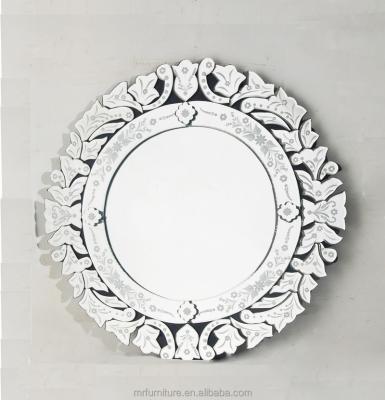 China Art Decor Modern Style 3d Round Wall Venetian Mirror Art Handmade Silver Mirrors for Home Decoration for sale