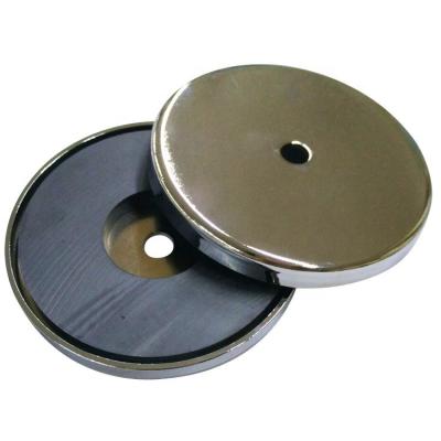 China Industrial Ceramic Ferrite Pot Magnet RB90 210lbs D124.46mm Ceramic Holder for sale