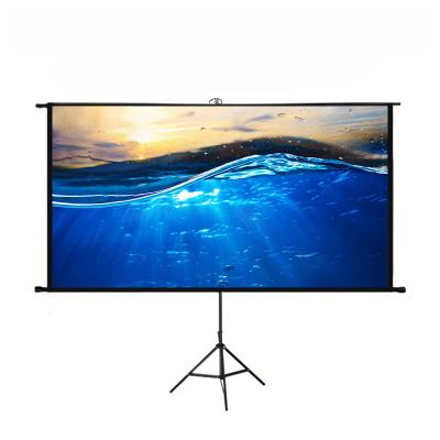 China 60-120 inch portable and foldable indoor outdoor projector projection screen tripod stand with high quality for meeting place for sale