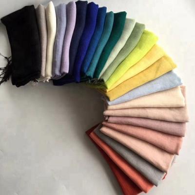 China 100%linen Scarf Spring / Young Girls Summer Woven Solid Linen Thin Scarf for sale