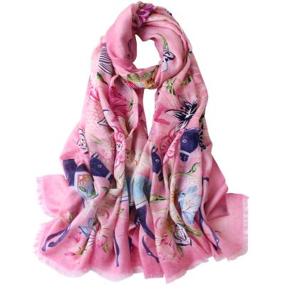 China Keep the winter cashmere scarf new style flower section shawl pure female Ultra-thin thin wholesale warm cashmere long winter cashmere scarf for sale