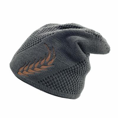 China Popular universal cold embroidery wheat ear wool plush ear protection men's and women's plush export knitted hat for sale