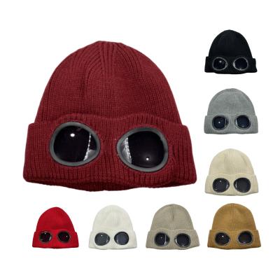 China Plush knitted female beanie windproof warm fire ski mask beanie unisex wool for men winter knitted hats for sale