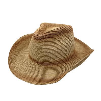 China Outdoor Image Outlet Men And Women's Raised Brim Denim Sun Hat Panama Making Windproof Straw Hat for sale