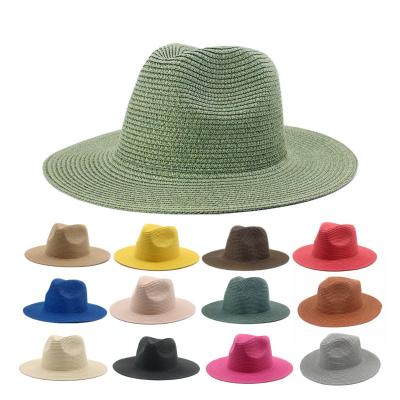 China Wholesale Luxury Outdoor Foldable Wide Brim Picture Panama Sun Breathable Paper Straw Hats For Man And Women for sale