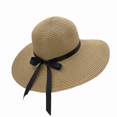 China Summer Sun Straw Hat Women's Wide Brim Promotional Lifeguard Foldable Simple Infant Striped Beach Hat for sale