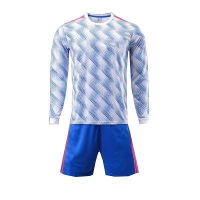 China 2021 Custom Sublimated Long Sleeve Club Soccer Jersey Quick Dry Custom Sportswear Set Youth Soccer Jersey for sale