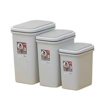 China Sustainable Household Classic Trash Can With Pedals And Hand Press To Open Lid Plastic Bin for sale