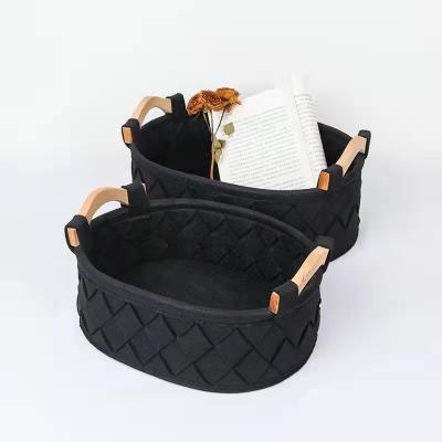 China Woven Felt Sustainable Debris Storage Basket Storage Basket Universal Desktop Storage Box for sale