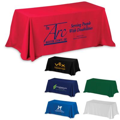 China Waterproof promotional 6ft advertising print trade show spandex table cover fabric with logo for sale