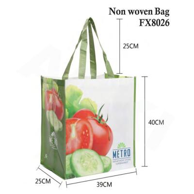 China Cheap high quality custom made supermarket eco eco handled reusable logo printing non woven shopping bag for sale