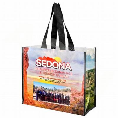 China Custom Reusable Grocery RPET Handled Eco Friendly Non Woven Bag , 120gsm 140gsm Shopping PP Woven Bag for sale