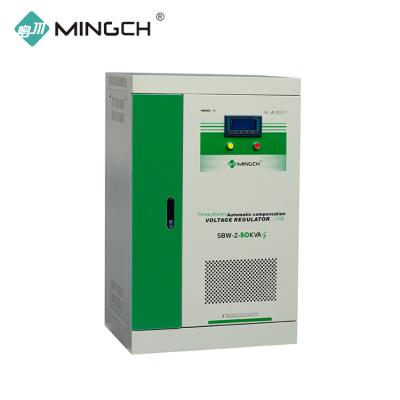 China To Stabilize 50KVA 50KW 60KVA 60KW LED Digital Display Voltage Regulator Automatic Input Voltage Automatically MINGCH Single Phase Contact Type Stabilizer for sale