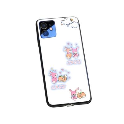 China Shockproof Custom Design Locely Rabbit Glass Mobile Phone Case Protector Cover For Wholesale for sale