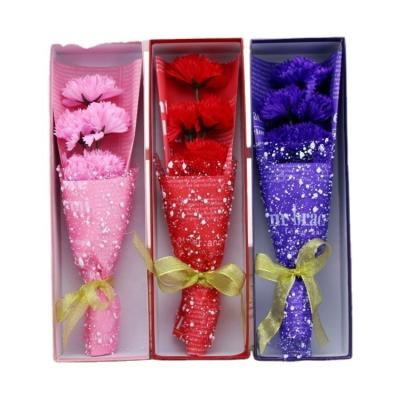 China Durable And Good Smell Top Selling Carnation Flower Gift Box For Mothers Day Bouquet Artificial Flower for sale