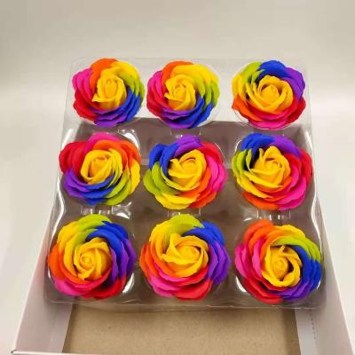 China 2021 Fashional Rainbow Flowers Durable And Good Smell Decorative Soap Flowers Artificial Rose Flower for sale