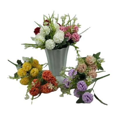 China Durable Wholesale 7 Artificial Rose Flower Brunch Flower Decoration Silk Plastic Flowers for sale