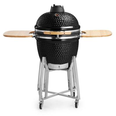 China 21 Inch Outdoor Ceramic BBQ Kamado Grill Height Adjustable Cookstove New With Single Brackets for sale
