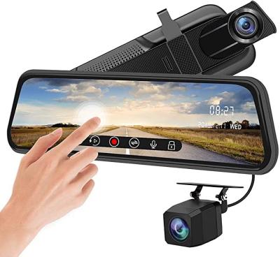 China NIGHT VISION Top Selling 10 Inch Stream Media Touch Screen Mirror Dash Cam 2.5K Dash Cam Front And Rear Camera Car Mirror Dash Cam for sale