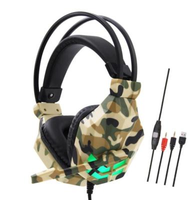 China Luminous Earphone New Arrival LED Gaming Headsets Camouflage Headphones For Gamer for sale