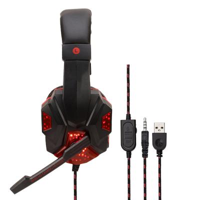 China 2021 Earphone Top Selling Computer Earphone Glowing Headband Led Gaming Headset With Led Light for sale