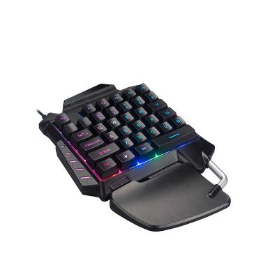 China Mini usb plug and play professional gamer mechanical keyboard wired one hand gaming keyboard for sale