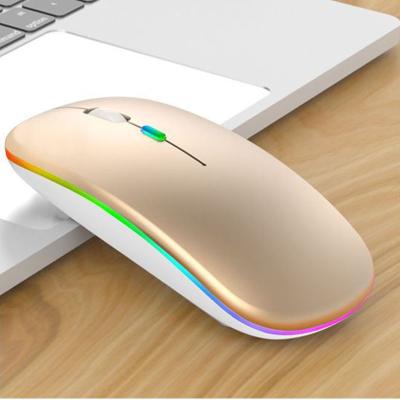 China 3D Top Selling Slim Mouse 2.4G Wireless Rechargeable Mouse Luminous Wireless Mouse for sale