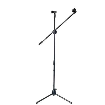 China Folds Fast For Easy Storage And Portability Tripod Microphone Stand Holders Double Microphone Stand Hot Selling for sale