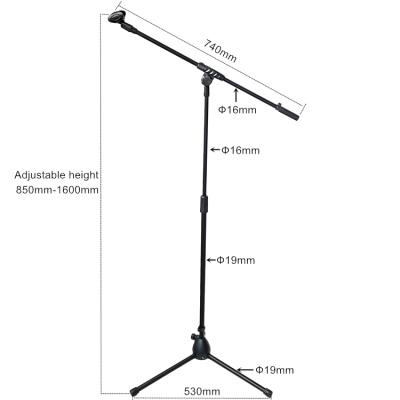 China Folds Fast For Storage And Portability High Grade Adjustable Height Microphone Stand Floor Tripod Black Microphone Stand Easy for sale