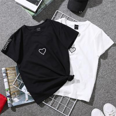 China Hot Sale Women's Anti-pilling T-shirt O-Neck Simple Short Sleeve T-Shirt Printed Women's Casual Polyester T-shirt for sale