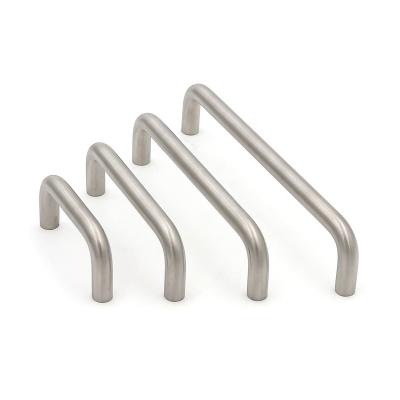 China Modern Furniture Hardware For 304 Curved 8mm Steel Pipe Double Drawer Pull Handle for sale